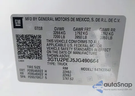 2018 GMC Sierra 1500 Denali from USA, damaged, VIN 3GTU2PEJ5JG490664